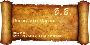Bernstein Barna névjegykártya